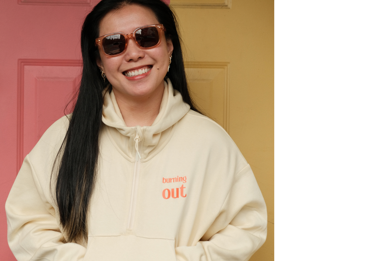 burning out hoodie - buttery yellow