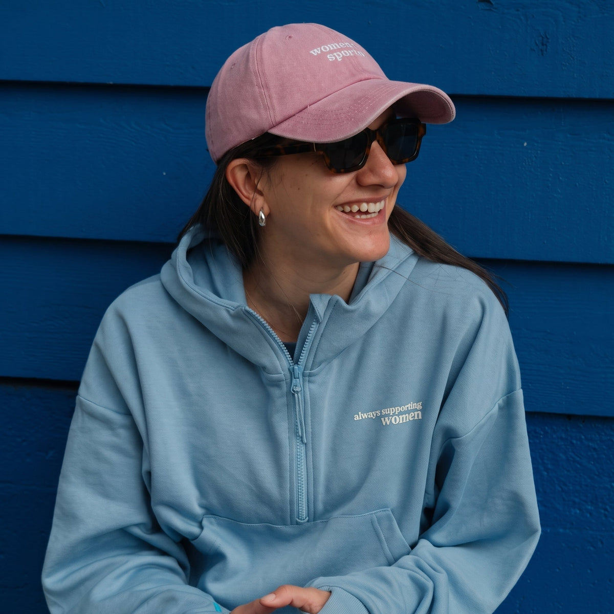 always supporting women hoodie - sky blue