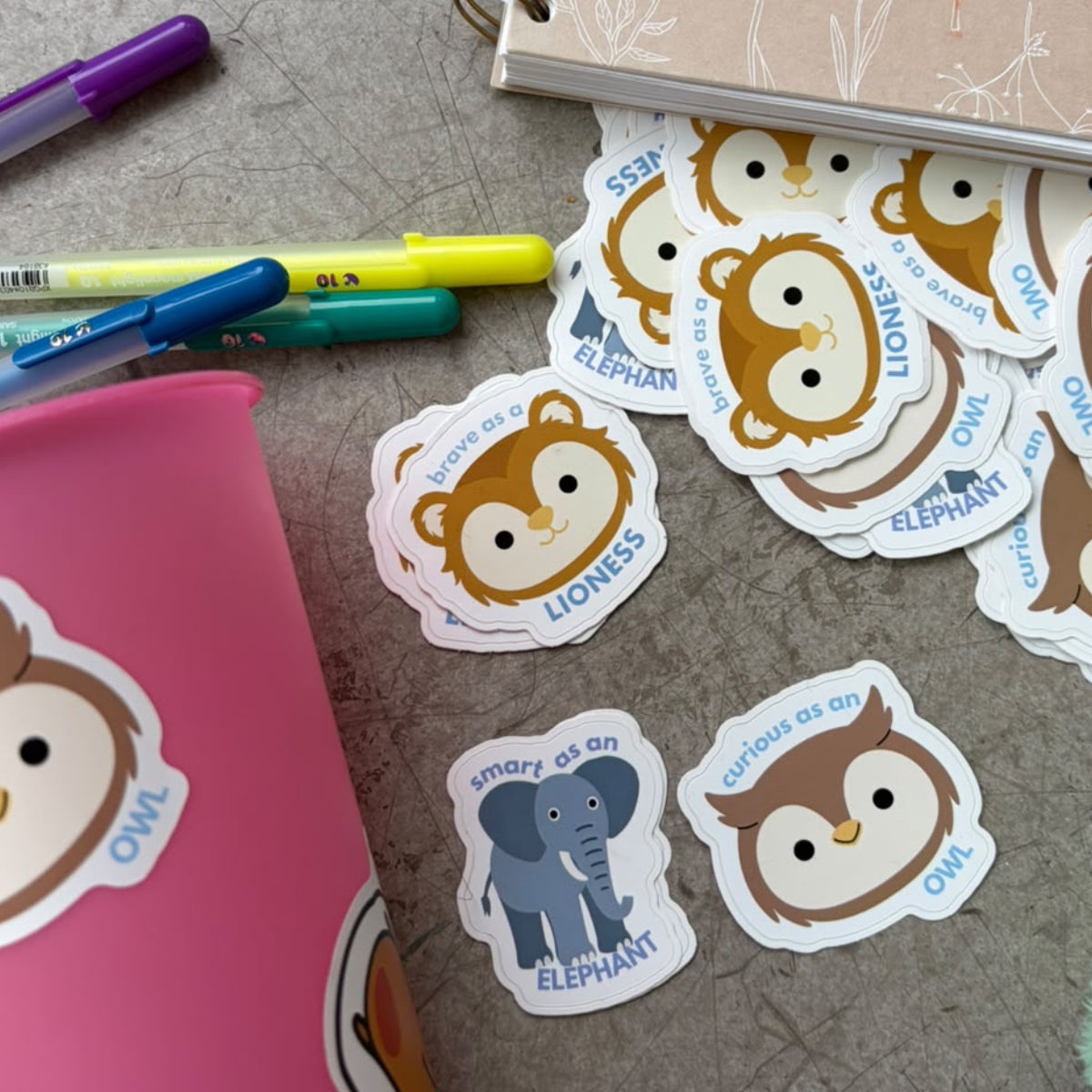 Lil ones sticker set: brave, curious, smart