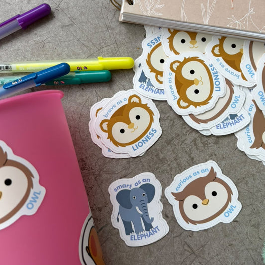 Lil ones sticker set: brave, curious, smart